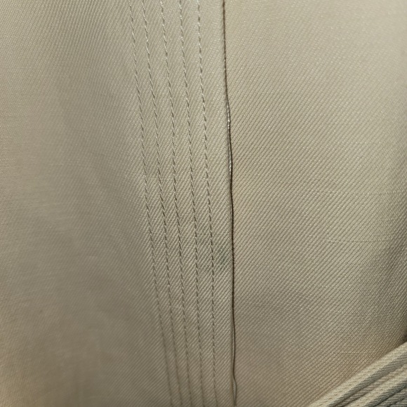 Sandro Paris Beige Cotton-Linen Belted Puff Sleeve Dress Sz4 Quiet Luxury Preppy - Picture 8 of 13